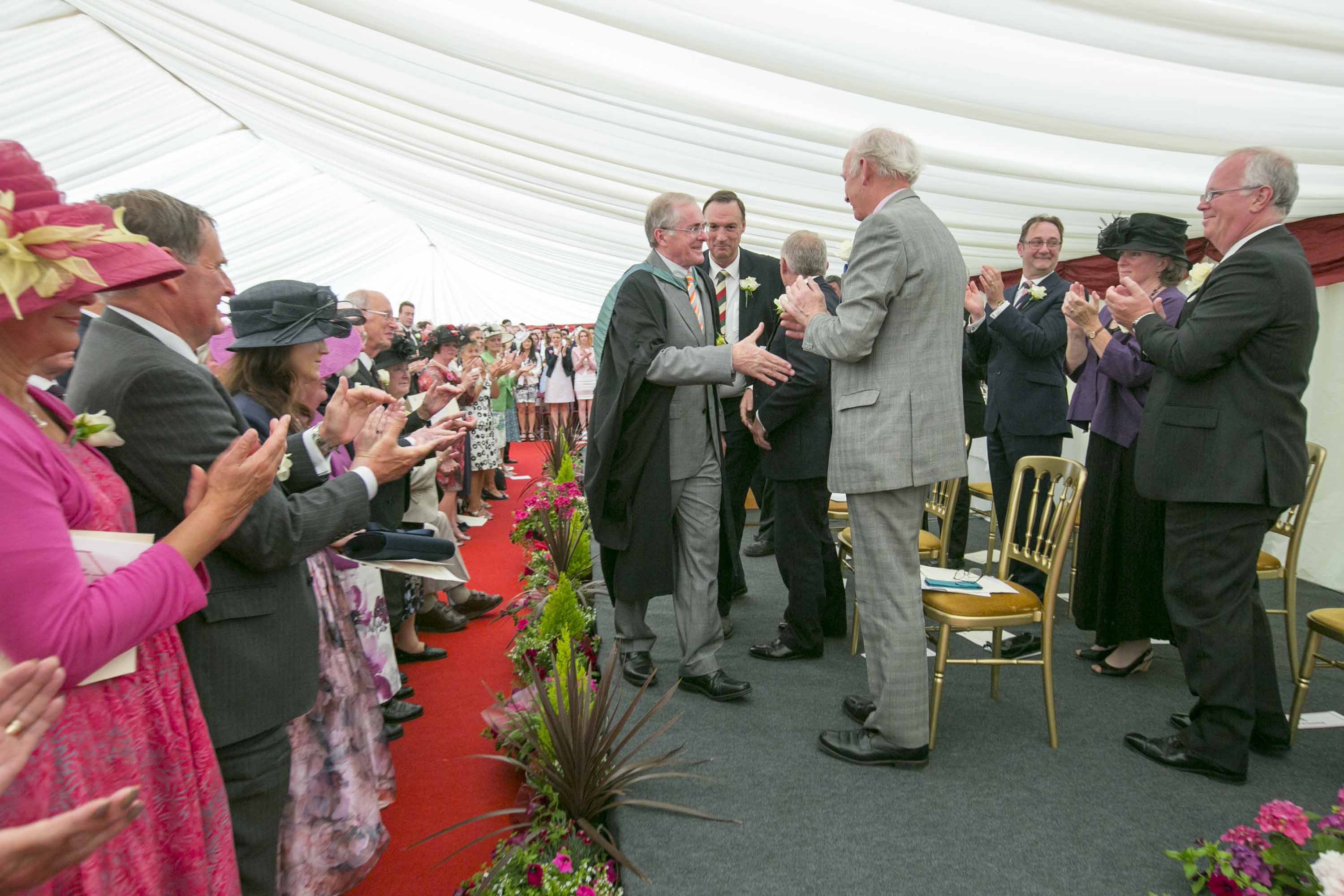 Commemoration Day 2015: Mr Bowen during prizegiving and speeches in the marquee